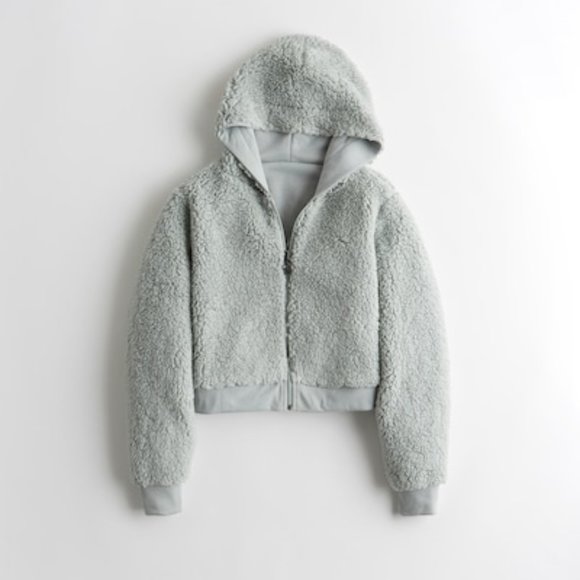 Gilly Hicks Mint Reversible Sherpa Hoodie - Picture 1 of 6